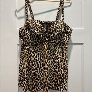 Torrid Leopard Print Underwire Tankini Swim Top 🐆